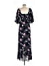 Nicholas 100% Silk Floral Black Casual Dress Size 6 - photo 2