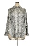 Open Edit Animal Print Silver Long Sleeve Blouse Size XXL - photo 1