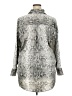 Open Edit Animal Print Silver Long Sleeve Blouse Size XXL - photo 2