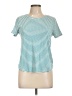 Marled Stripes Teal Short Sleeve T-Shirt Size L - photo 1