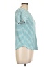 Marled Stripes Teal Short Sleeve T-Shirt Size L - photo 4