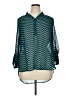 Roz & Ali 100% Polyester Chevron-herringbone Teal 3/4 Sleeve Blouse Size 1X - photo 1