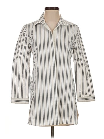 Lafayette 148 New York 3/4 Sleeve Button-Down Shirt (view 1)