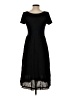 Barbara Lesser Solid Black Casual Dress Size XS - photo 2
