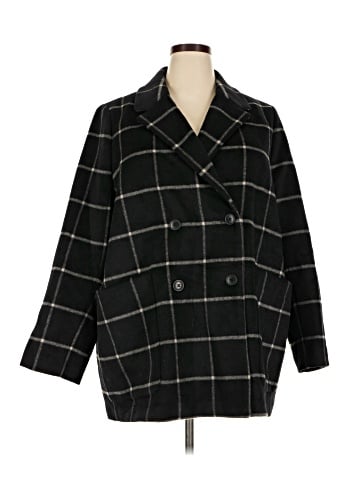 Madewell Hollis Double-Breasted Coat in Windowpane (view 1)