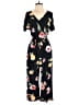 Sanctuary 100% Rayon Floral Black Jumpsuit Size XS - photo 1