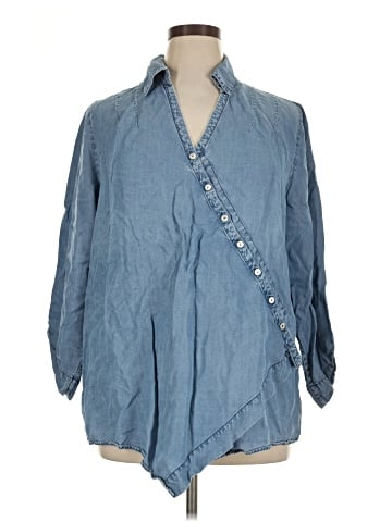 Soft Surroundings 3/4 Sleeve Button-Down Shirt (view 1)