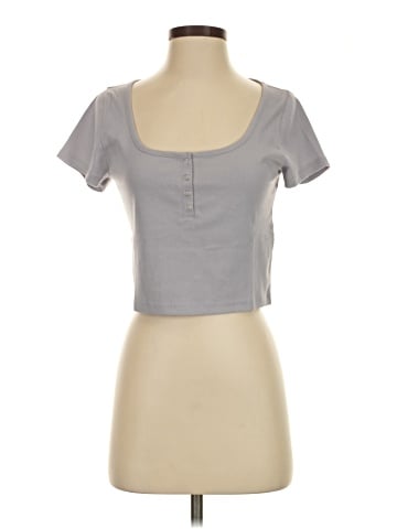 Madewell Ribbed Henley High-Crop Tee (view 1)
