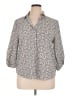 Harve Benard Animal Print Gray 3/4 Sleeve Blouse Size XL - photo 1