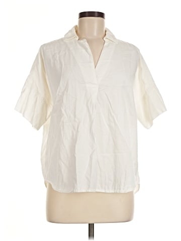Madewell Courier Button-Back Shirt in Pure White (view 1)