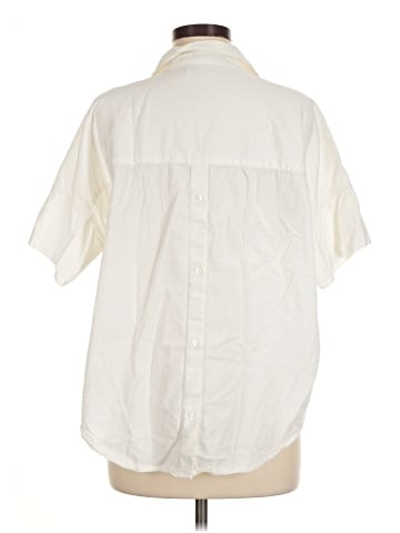Madewell Courier Button-Back Shirt in Pure White (view 2)