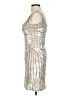 Adrianna Papell 100% Polyester Metallic Silver Cocktail Dress Size 0 - photo 2