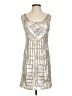 Adrianna Papell 100% Polyester Metallic Silver Cocktail Dress Size 0 - photo 5