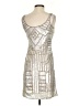 Adrianna Papell 100% Polyester Metallic Silver Cocktail Dress Size 0 - photo 4