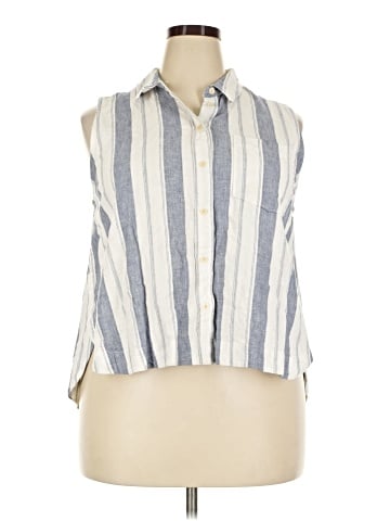 Madewell Striped Sleeveless Shirt (view 1)