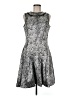 Pink Tartan 100% Polyester Animal Print Silver Cocktail Dress Size 6 - photo 1