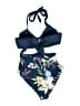 Cupshe Floral Blue Two Piece Swimsuit Size L - photo 2