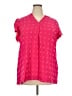 Fantaslook 100% Polyester Pink Short Sleeve Blouse Size 2X - photo 1