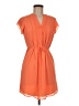 H&M 100% Polyester Solid Orange Casual Dress Size 6 - photo 1