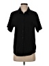 August Silk Black Short Sleeve Blouse Size S - photo 1