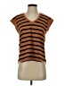 Halogen Stripes Brown Sleeveless T-Shirt Size XS - photo 1