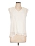 Bar III 100% Polyester Solid White Ivory Sleeveless Blouse Size M - photo 1