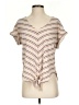 Alya Stripes Ivory Short Sleeve Top Size XS - photo 1