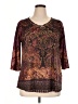 Avenue 100% Polyester Brown 3/4 Sleeve Blouse Size 14 Plus - photo 1