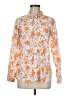 Garnet Hill Floral Orange Long Sleeve Blouse Size 8 - photo 1