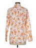 Garnet Hill Floral Orange Long Sleeve Blouse Size 8 - photo 2