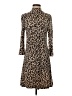 Chico's Animal Print Brown Casual Dress Size S - photo 1