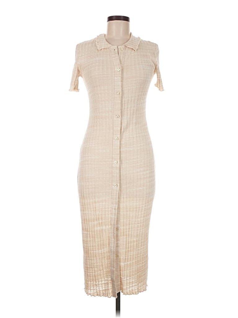 Pre-owned Zara Casual Dress In Tan