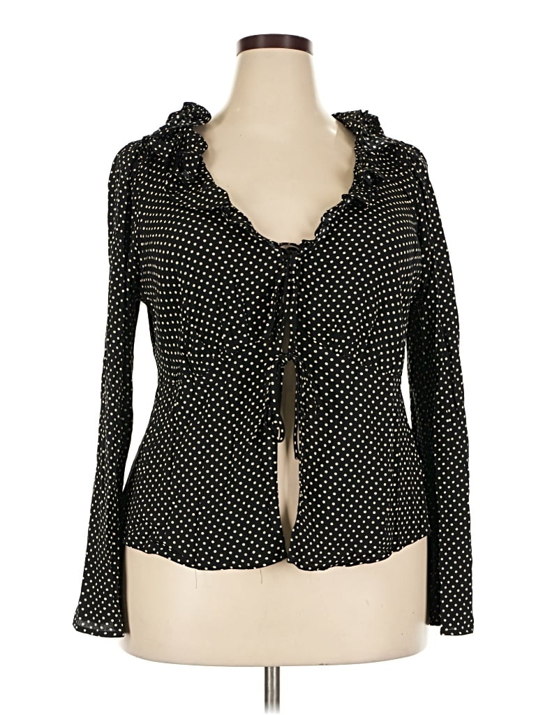 Ava & Viv Long Sleeve Blouse In Black