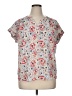 Ann Taylor LOFT Outlet 100% Rayon Floral Gray Short Sleeve Blouse Size XL - photo 1