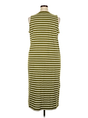Madewell Plus Organic Cotton Crewneck Tank Midi Dress in Stripe (view 2)