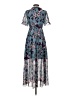 Unbranded 100% Polyester Floral Blue Cocktail Dress Size S - photo 2