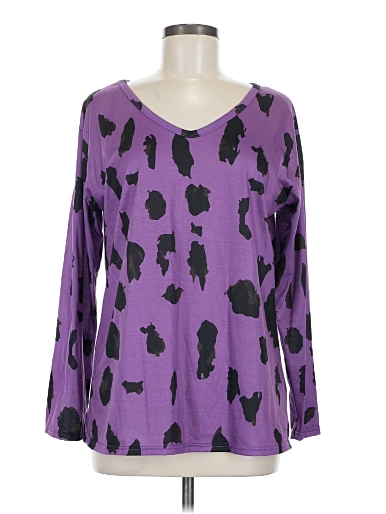 Pre-owned Assorted Brands Long Sleeve T-shirt In Purple