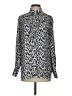 Banana Republic 100% Polyester Animal Print Blue Long Sleeve Blouse Size S - photo 1