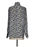 Banana Republic 100% Polyester Animal Print Blue Long Sleeve Blouse Size S - photo 2