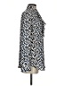 Banana Republic 100% Polyester Animal Print Blue Long Sleeve Blouse Size S - photo 4