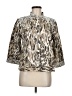 Chico's Animal Print Silver 3/4 Sleeve Blouse Size Med (1) - photo 1