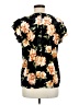 a.n.a. A New Approach Floral Black Short Sleeve Blouse Size L - photo 2