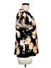 a.n.a. A New Approach Floral Black Short Sleeve Blouse Size L - photo 4