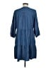 Talbots 100% Cotton Solid Blue Casual Dress Size M (petite) - photo 2