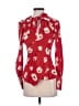 Derek Lam 10 Crosby Floral Red Long Sleeve Blouse Size 2 - photo 1