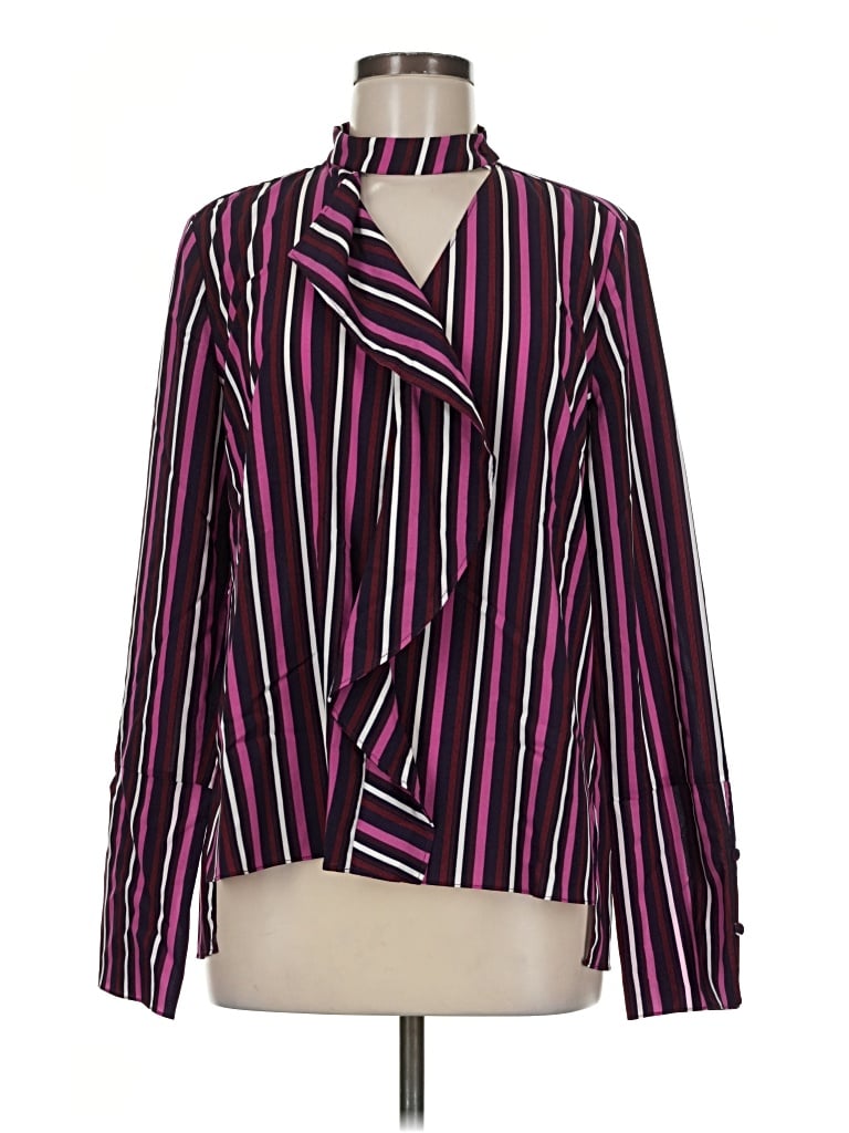Derek Lam 10 Crosby Long Sleeve Blouse In Purple