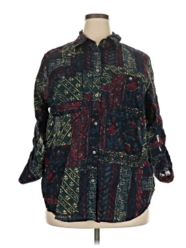 Lauren by Ralph Lauren 3/4 Sleeve Button-Down Shirt (view 1)