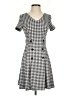DKNY Houndstooth Gray Casual Dress Size 0 (petite) - photo 1