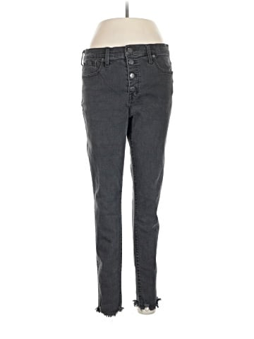 Madewell 9" Mid-Rise Skinny Jeans in Berkeley Black: Button-Through Edition (view 1)