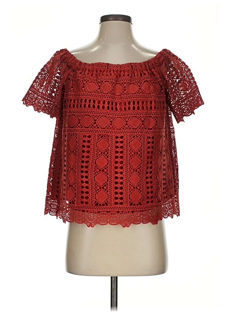 Pre-owned Sunday In Brooklyn Short Sleeve Blouse In Red